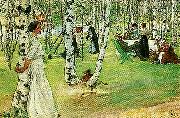 Carl Larsson frukost i det grona -under bjorkarna oil painting reproduction